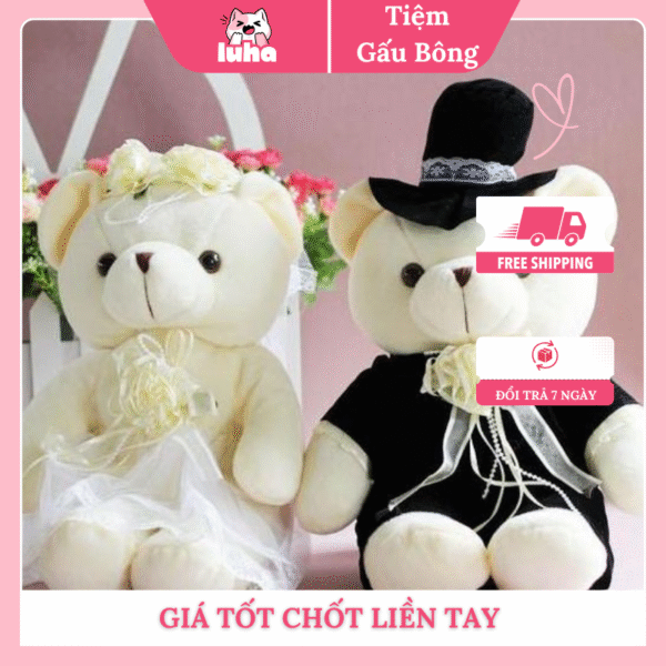 Gấu Bông Cô Dâu Chú Rể – Gấu Đôi Đám Cưới Dễ Thương, Quà Tặng Tình Yêu Ý Nghĩa