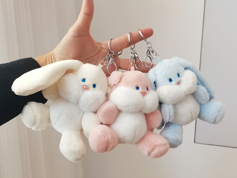 Móc khóa gấu bông thỏ dễ thương