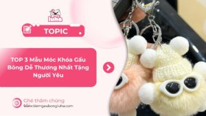 top 3 móc khóa gấu bông dễ thương